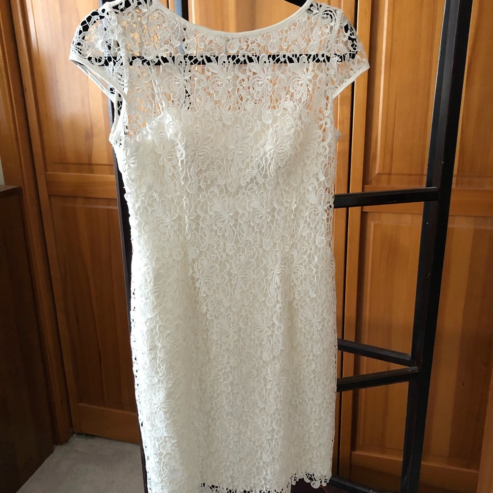 Adrianna Papell embroidered sheath dress, Ivory